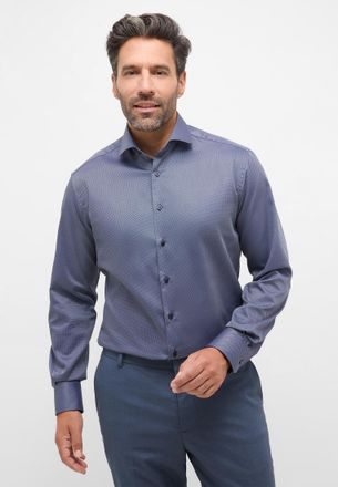Eterna Langarmhemd ETERNA MODERN FIT, Herren, Gr. 48, Normalgr&ouml;ssen, stahlgrau, 100% Baumwolle, tailliert, Manschette, Hemden Langarmhemd, NON IRON (b&uuml;gelfre