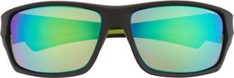 O'Neill Wrap Mens Matte Black Green Mirror Polarized ONS-9061 2.0 - One Size