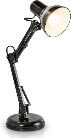 OEM L&aacute;mpara De Escritorio Tipo Arquitecto, Flexo Led Hal&oacute;gena, Con Brazo Articulado Giratorio, Dise&ntilde;o Vintage Retro, Color Negro, Sin Iluminador