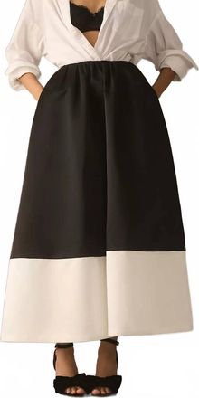 Mare Colorblock A-Line Maxi Skirt In Black/ White