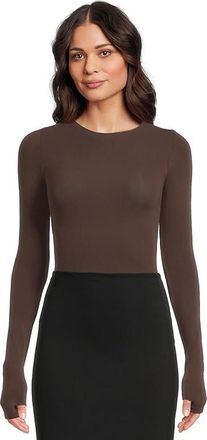Commando Ballet Long Sleeve Bodysuit w/ Thumbholes Womens Jumpsuit & Rompers One Piece Espresso, Cotton/Elastane/Nylon