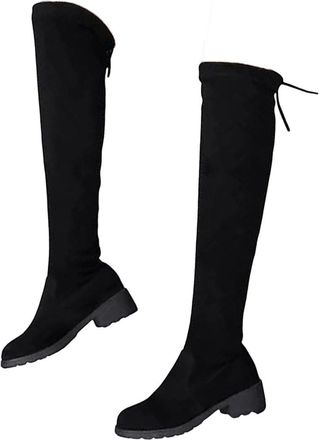 Generic Womens Platform Knight Boots Round Toe Slip On Casual Long Shoes