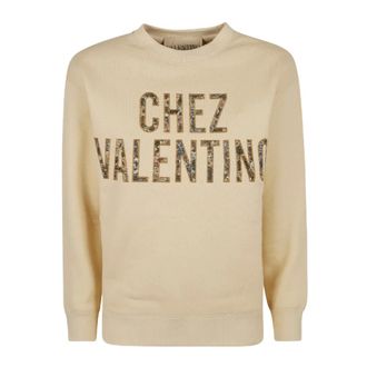 Valentino Dames, Sweatshirts & Hoodies, Beige, Maat: XS Katoen