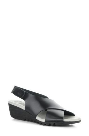 FLY London Orfy Slingback Wedge Sandal in Black at Nordstrom, Size 10-10.5Us