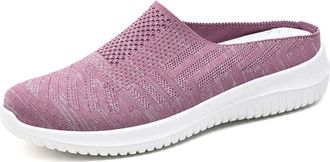 Generic Womens Slip On Trainers Mesh Casual Running Shoes Breathable Lightweight Comfortable Backless Wide Fit Orthopedic Walking Shoes with Arch Support Dail