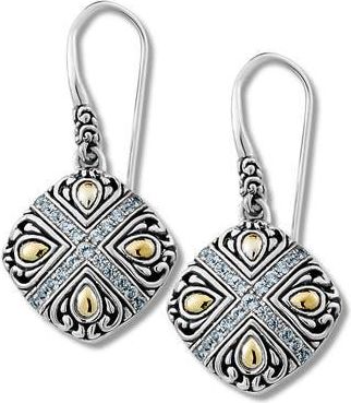 Samuel B. Two-Tone Black Spinel Drop Earrings in White at Nordstrom Rack