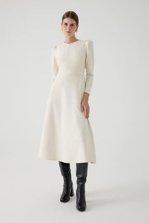 Exquise Angela Midi Dress in Ecru at Nordstrom, Size X-Small