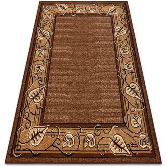RugsX Rugsx - Carpet bcf Morad feliks Leaves, frame classic - brown brown 300x400 cm