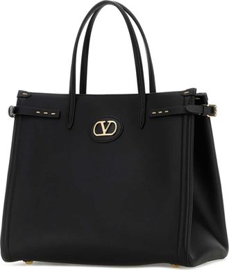 Valentino Garavani Womens Leather Vlogo Signature Shoulder Bag Black