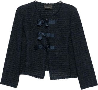 Emporio Armani Blazer jas - Dames - Blazers - Blauw - M - Tweed - Jassen