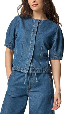 Lilla P Denim Full Sleeve Seamed Top