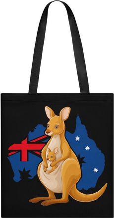 Generic Australian Kangarooes Flag Tote Bag for Women Men Shoulder Bags Purses Pouch Handbags
