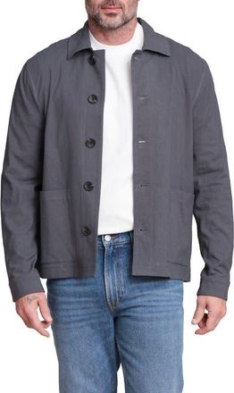 Bagatelle Relaxed Fit Linen & Cotton Work Jacket in Charcoal at Nordstrom, Size X-Large