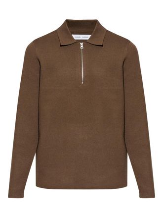 Sams&oslash;e & Sams&oslash;e Poloshirt met halve rits - Bruin