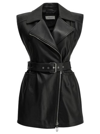 Sportmax Giacca in pelle senza maniche Max Mara Sportmax