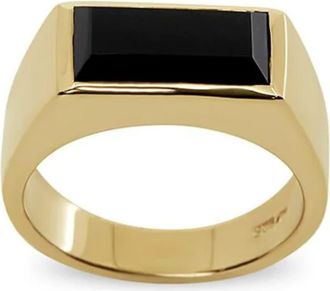 Argento Vivo Black Onyx Square Ring in Gold at Nordstrom, Size 7
