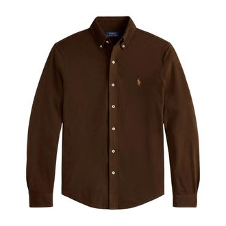 Polo Ralph Lauren Overhemden, Heren, Bruin, S, Katoen, Lsfbbdm 5 Long Sleeve Knit