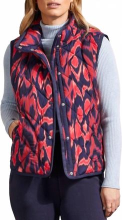 Tribal Line Puffer Vest In Night Sky