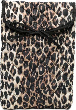 Damson Madder leopard-print laptop bag - women - Polyester - One Size - Brown