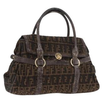 Fendi Pre-owned Vintage Zucca Canvas Hand Bag - Dames - Vintage Handtas - Bruin - ONE Size - Leer - Vintage