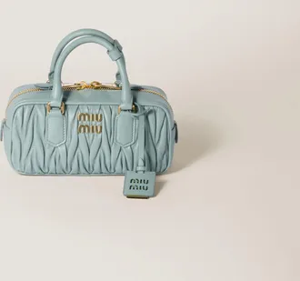 Miu Miu Arcadie Matelass&eacute; Nappa Leather Bag, Woman, Powder Blue