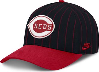 Nike Cincinnati Reds Cooperstown Rise Nike Mens MLB A-Frame Adjustable Hat in Black | NB1D048YR75-JC9
