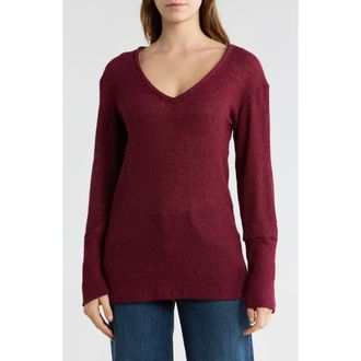 Go Couture V-Neck Dolman Sleeve Sweater in Chilli Oil at Nordstrom Rack, Size X-Large
