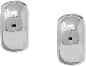 Anzie Classique Wide Hoop Earrings in Silver at Nordstrom