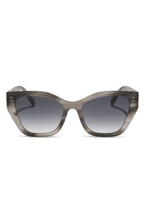 DIFF Eyewear Evie 54mm Cat Eye Sunglasses in Smoke Marble /Grey Gradient at Nordstrom Rack