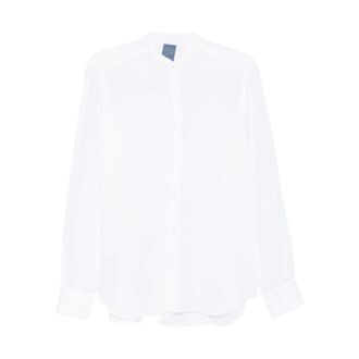 Barba Formal Shirts, male, White, Size: 4XL Mandarin Collar Shirt
