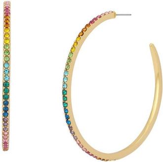 Kurt Geiger Large Pav&eacute; Hoop Earrings in Gold/Multi at Nordstrom