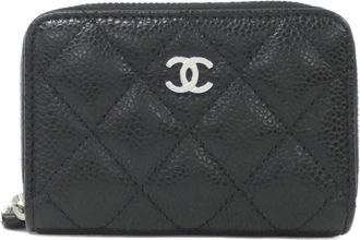 Chanel Black Grained Calfskin Coin Purse/Coin Case (Pre-Owned)