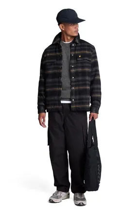 Lyle & Scott Lambswool Blend Crew Neck Sweater in Charcoal Marl at Nordstrom, Size Xx-Large
