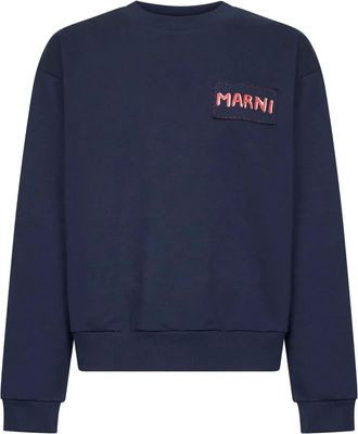 Marni Maglione con ricamo logo - Blu