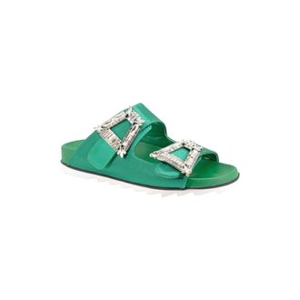 Twentyfourhaitch Schoenen, Dames, Groen, 36 EU, Satijn, Ciabattina in raso
