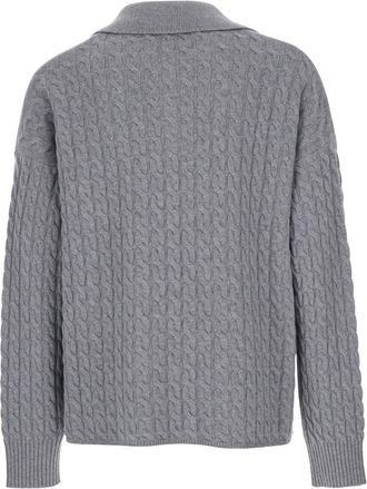 Ami Mens Grey Polo Shirt With Woven Design Wool T-Shirts And Polos