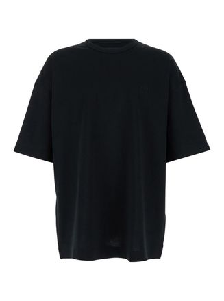 Juun.J Juun. J Black Oversize T-shirt With Rear Graphic Print In Cotton Man