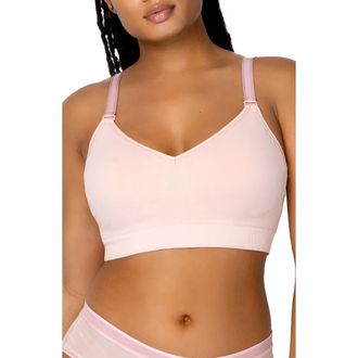 Curvy Couture Smooth Seamless Comfort Bralette in Blushing Rose at Nordstrom, Size 3Xl+