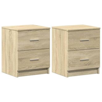 Berkfield Home Bedside Cabinets 2 pcs with 2 Drawers Sonoma Oak 40x36x50 cm in Light Beige | Size: 40 x 36 x 50 cm