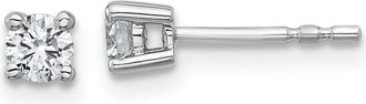 Diamond2Deal 14k White Gold 1/3 ct Round Lab Grown Diamond Stud Earrings VS Clarity, D-E Color