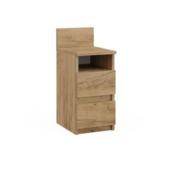 Vicco Monty, Quercia dorata, 25 x 59.1 cm con 2 cassetti Vicco
