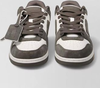 Off-white leather paneled low-top sneakers