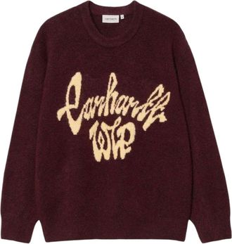 Carhartt Work in Progress Chedda Sweater - Heren - Ronde hals truien - Rood - L - Wol - Truien & Vesten