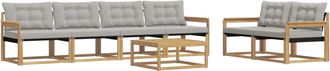 vidaXL Conjunto De Sof&aacute;s De Exterior 7 Uds. Blanco Y Gris Claro Vidaxl
