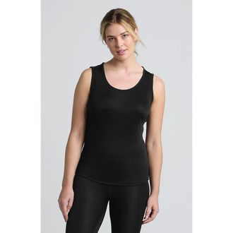 Lands End Petite Silk Interlock Thermal Long Underwear Base Layer Tank Top in Black at Nordstrom, Size X-Small