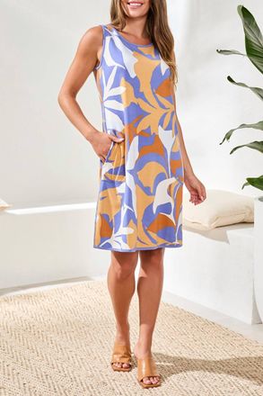 Tribal Reversible A-Line Dress In Marina