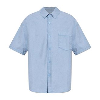 American Vintage Pusway Shirt - Heren - Spijkeroverhemden - Blauw - M/L - Katoen - Overhemden