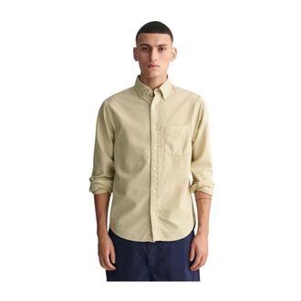 GANT Cotton Oxford Shirt - Heren - Casual Overhemden - Beige - M - Katoen - Overhemden
