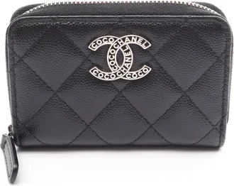 Chanel Black Grained Calfskin Coin Purse/Coin Case (Pre-Owned)