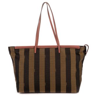 Fendi Large Pequin Zip Tote Large schoudertas